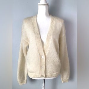 Vintage Norton McNaughton Knit Cardigan Sweater Mohair Blend